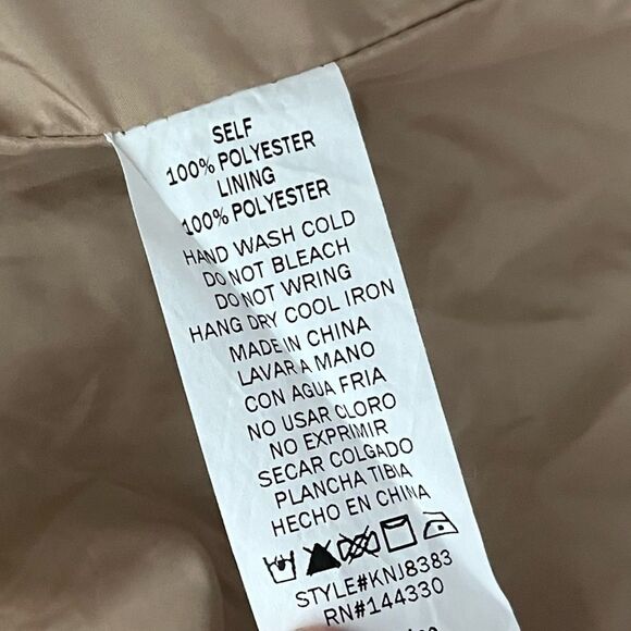 First Love Tan Quilted Vest With Gold Tone Hardware, Size S - Picture 8 of 8